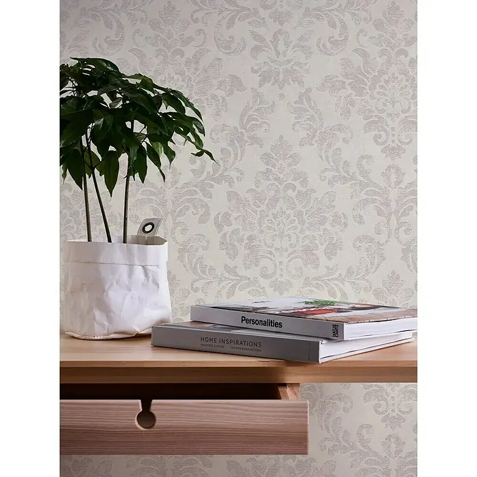 AS Creation Neue Bude 2.0 ED II Vliestapete Damask - Creme/Gold, Ornament, 10,05 x 0,53 m - Stimmungsaufnahme