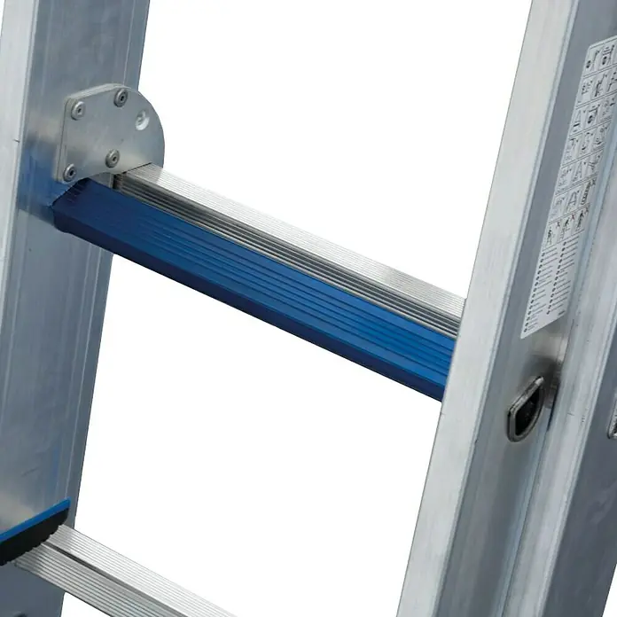 Krause Stabilo Sprossen-Mehrzweckleiter +S - Arbeitshöhe: 5,15 m, Anzahl Tritte: 2 x 9 Sprossen, Aluminium - Detailaufnahme