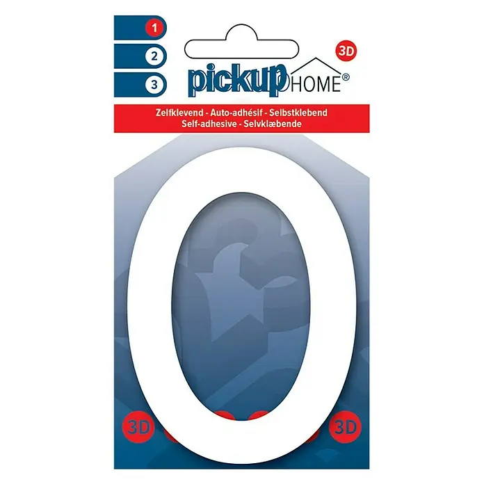Pickup 3D Home Número - Altura: 10 cm, Plástico, Motivo: 0