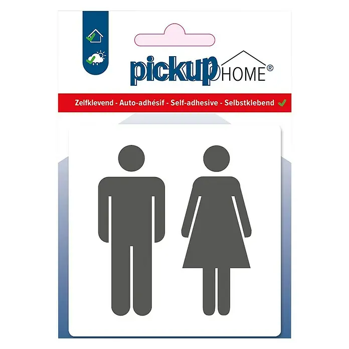 Pickup Etiqueta adhesiva - L x An: 9 x 9 cm, Lavabos, Blanco