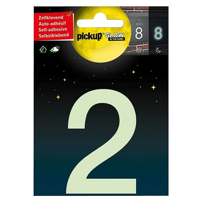 Pickup Número luminiscente - Altura: 75 mm, Plástico, 2