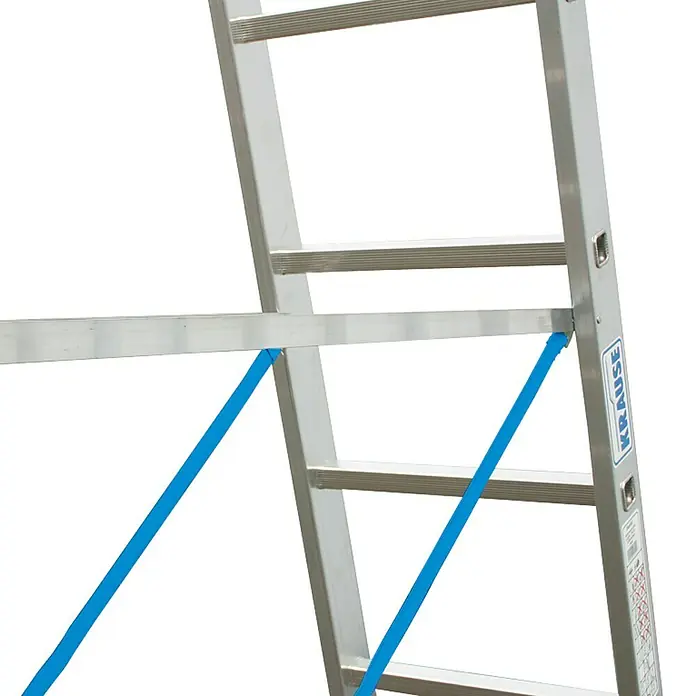 Krause Stabilo Sprossen-Mehrzweckleiter +S - Arbeitshöhe: 9,1 m, Anzahl Tritte: 3 x 12 Sprossen, Aluminium - Detailaufnahme