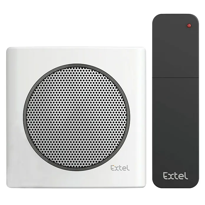 Extel Funk-Erweiterung Klingel - Drahtlos, Batteriebetrieben, 200 m - Vorderansicht