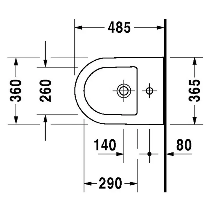 Duravit Darling New Wand-Bidet Compact - Ohne Spezialglasur, Keramik, Weiß