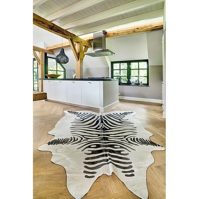 Esbeco Deko-Kuhfell - Zebra, 100 % Echtfell, Fläche ca.: 3 m² - 4 m²