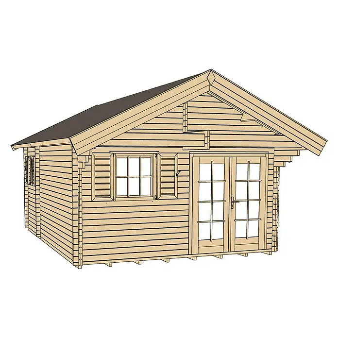 Weka Gartenhaus Müritz - 45 mm, 24,08 m², Satteldach