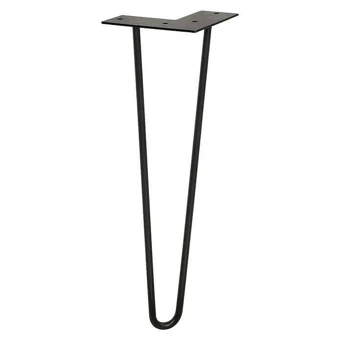 Wagner System Möbelfuß Hairpinlegs - Länge: 400 mm, Schwarz, Stahl - Vorderansicht
