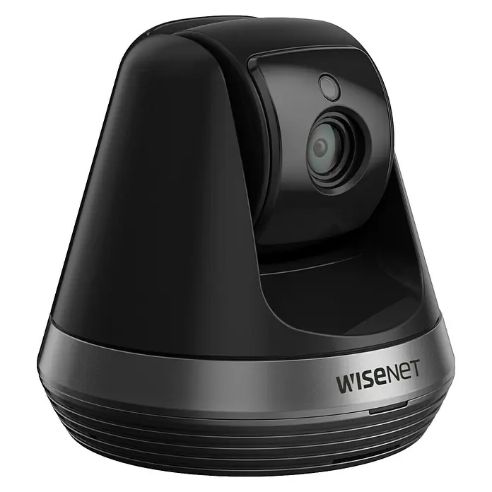 Wisenet Cámara IP de interior WiFi Full HD - Negro, Funcionamiento en red, 1.920 x 1.080 píxeles (Full HD)