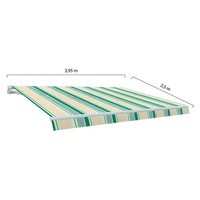 SmartSun Toldo de brazos articulados Original Kit Acrílico - Beige/Verde, Ancho: 3 m, Caída: 2 m
