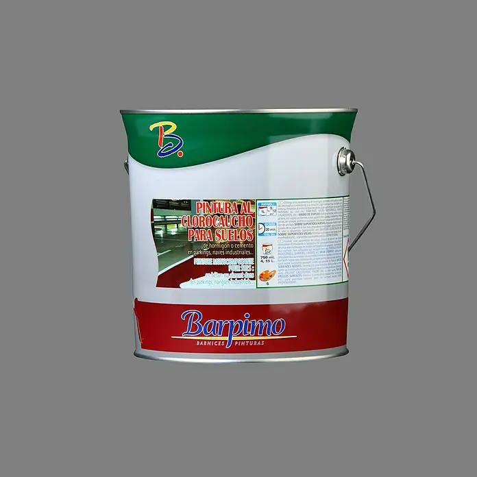 Barpimo Pintura para suelos al clorocaucho - Gris, 4 l, Mate sedoso
