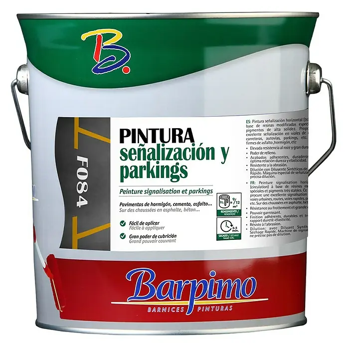 Barpimo Pintura de señalización y parkings - Blanco, 4 l