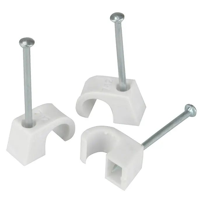 BAUHAUS Grapa para cable blanca - 7 - 12 mm, 35 mm, 25 ud., Blanco
