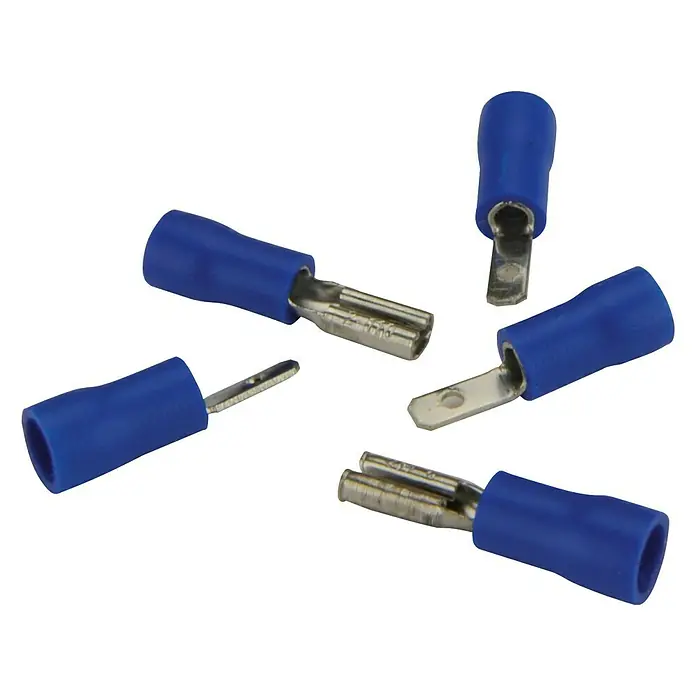 Terminal fastón 2,8 - Ancho: 2,8 mm, 1,5 - 2,5 mm², 20 x Surtido de terminales fastón, Azul