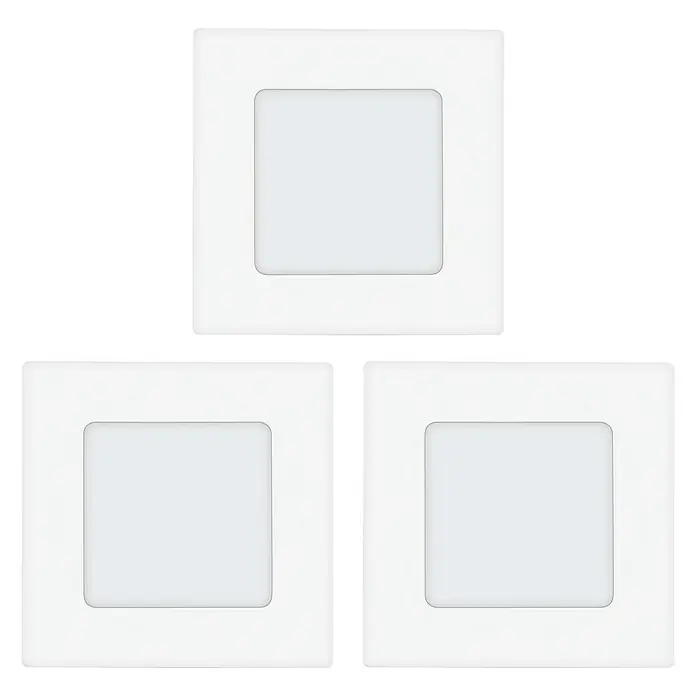 Eglo Led-inbouwverlichtingset Fueva 1 - 8,1 W, l x b x h: 8,5 x 8,5 x 3 cm, Wit, Warm wit - Vooraanzicht