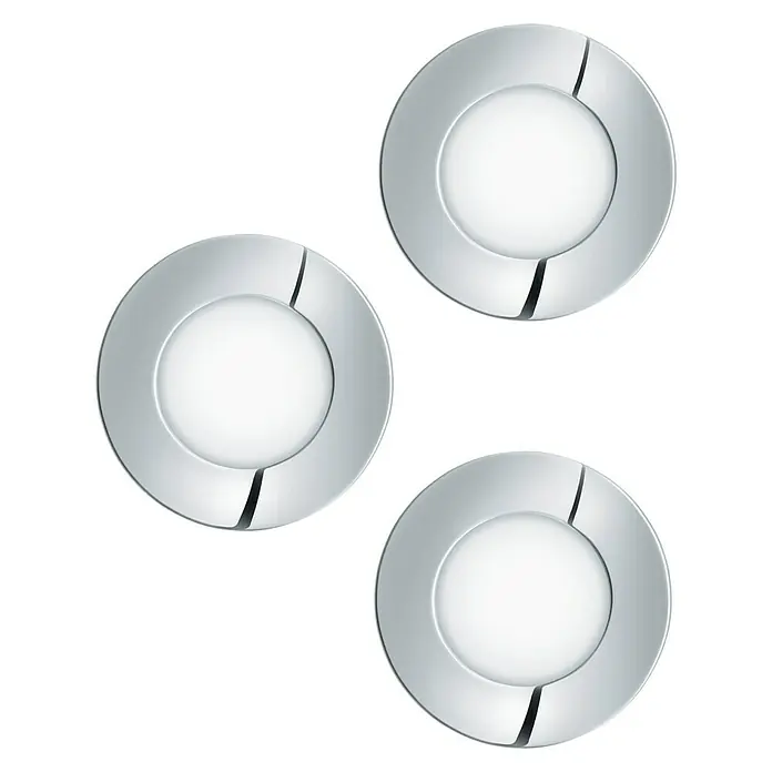 Tween Light Set ugradbenih LED svjetiljki Fueva - 3 W, D x Š x V: 8,5 x 8,5 x 3 cm, Srebrne boje, 3 Kom., Topla bijela - Pogled sprijeda