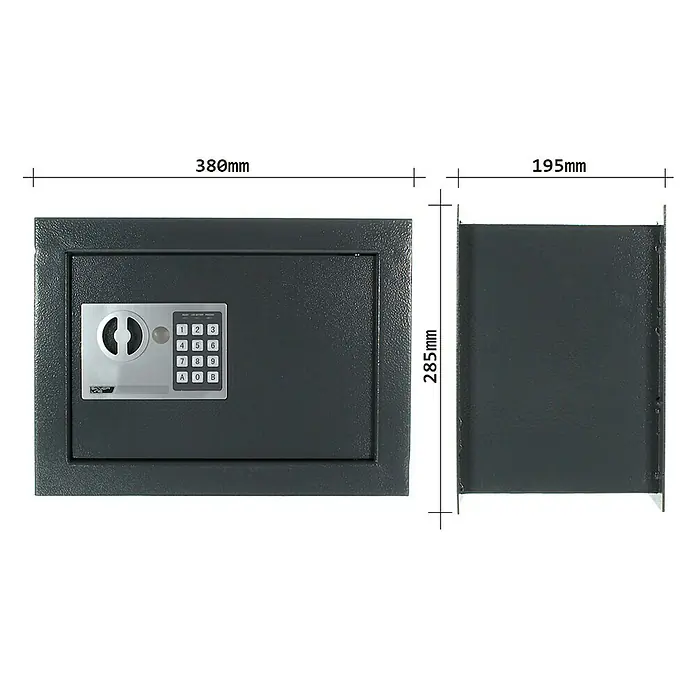 Rottner Wandtresor Wallmatic - Elektronisches Zahlenschloss, 19 x 38 x 28 cm