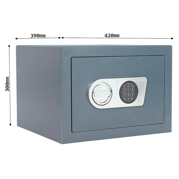 Rottner Möbeltresor Samoa - L x B x H: 39 x 42 x 30 cm, Elektronisches Zahlenschloss, Anthrazit