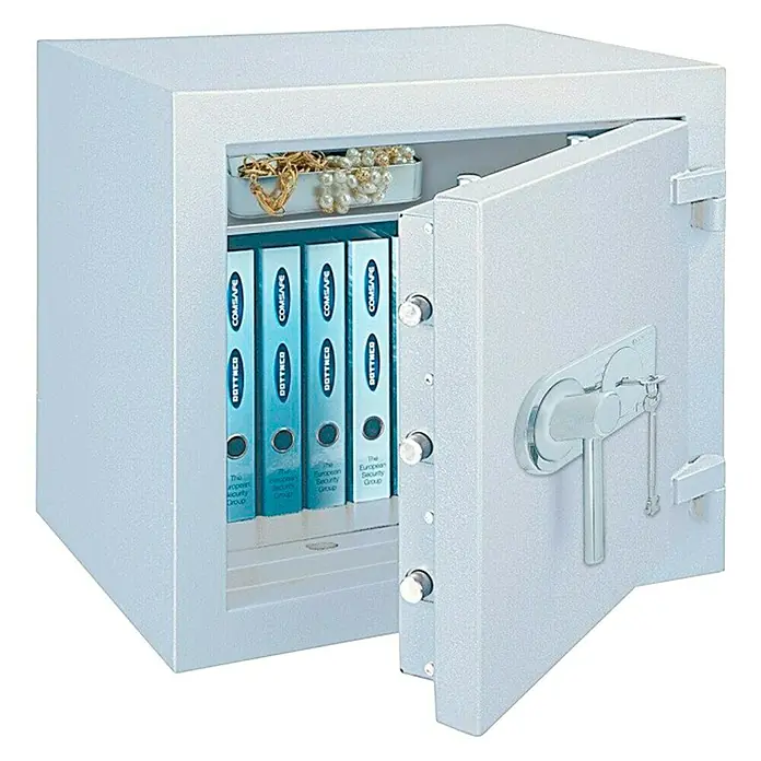 Rottner Brandschutztresor Diamant Fire Premium - Doppelbart-Hochsicherheitsschloss, L x B x H: 81 x 68 x 51 cm, Lichtgrau