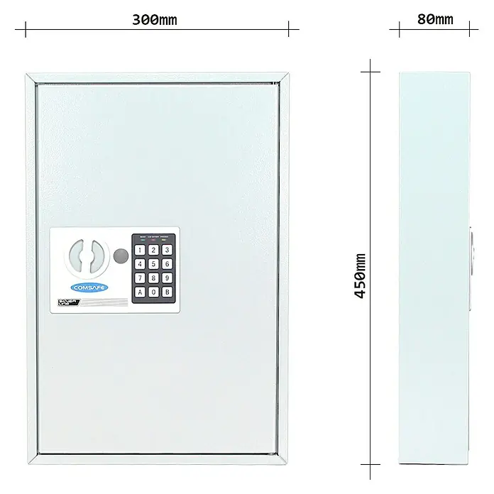 Rottner Schlüsselkasten S 64 - Geeignet für: 64 Schlüssel, L x B x H: 8 x 30 x 45 cm, Elektronisches Zahlenschloss