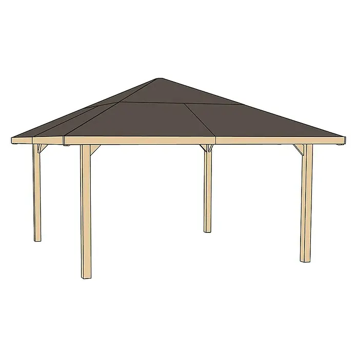 Weka Pavillon Gartenoase 651 A - L x B: 480 x 480 cm, Mit H-Ankerset