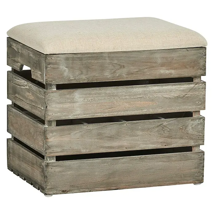 Zeller Present Sitz- & Aufbewahrungsbox Sitztruhe mit Flascheneinteilung - L x B x H: 400 x 295 x 370 mm - Linke Seitenansicht