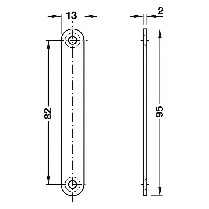 Häfele Magneetsluiting - Hechtsterkte: 12 kg, b x h: 17 x 86 mm, Spuitgietzink - Vooraanzicht