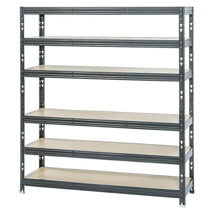 Stellingkast voor zware lasten - l x b x h: 50 x 160 x 180 cm, Draagkracht: 300 kg/verdieping, Insteken, Zwart - Vooraanzicht