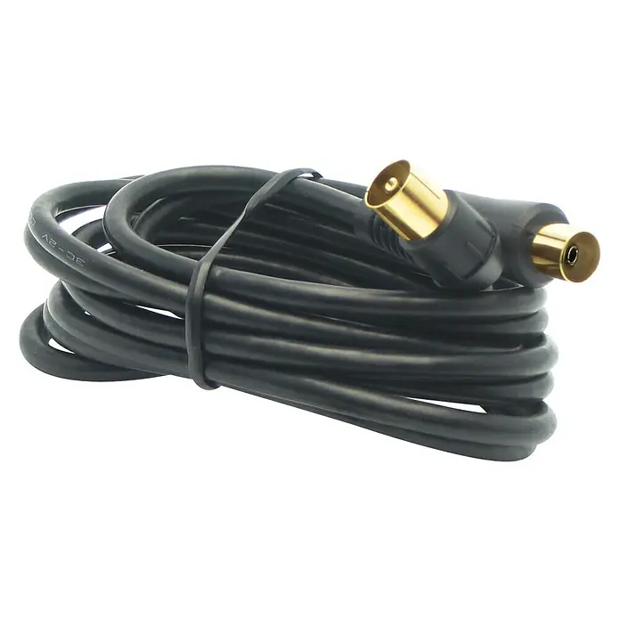 Metronic Cable de conexión de antena M-M - Negro, Macho - Macho