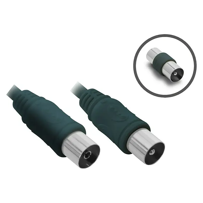 Metronic Cable de conexión de antena M-H con adaptador - 2 m, Negro