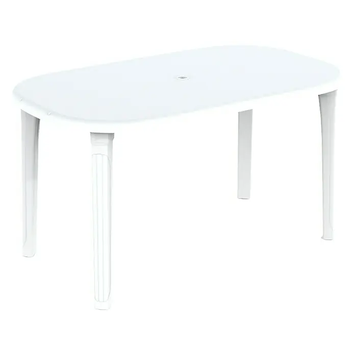 Mesa de jardín Cancún - L x An: 140 x 80 cm, Blanco