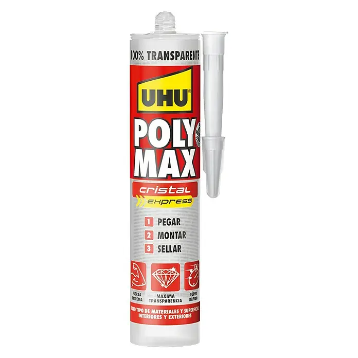UHU Adhesivo para montaje Poly Max cristal express - Transparente, 300 g