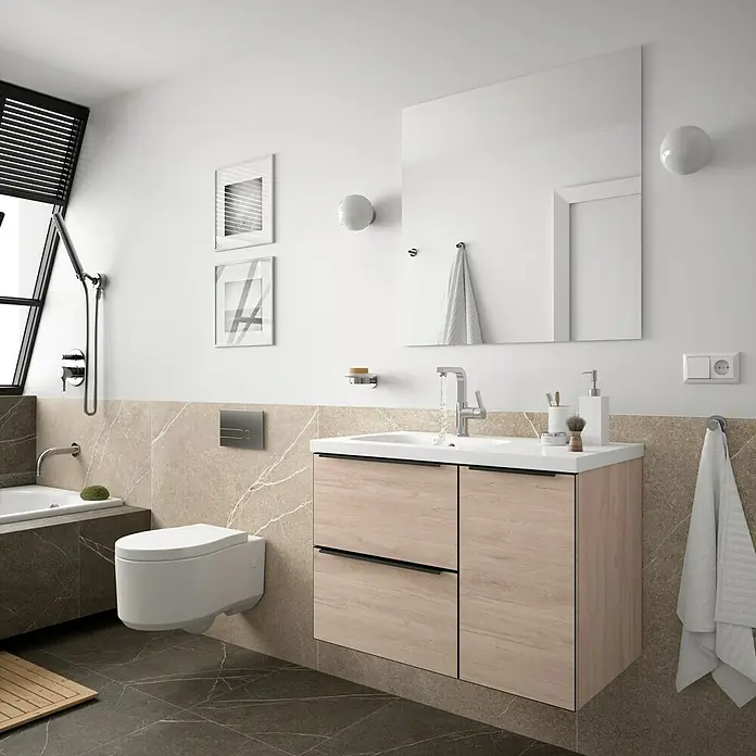 Mueble de lavabo Gante - 45 x 80 x 54 cm, Roble, Mate