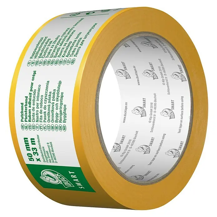Duck Smart Traka za žbuku - Žute boje, 33 m x 50 mm, Samoljepljivo - Pogled s lijeve strane