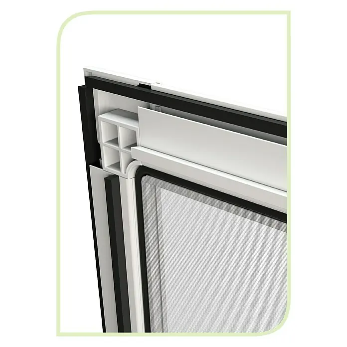 Mosquitera para puerta corredera - An x Al: 100 x 220 cm, Color bastidor: Blanco, Puertas