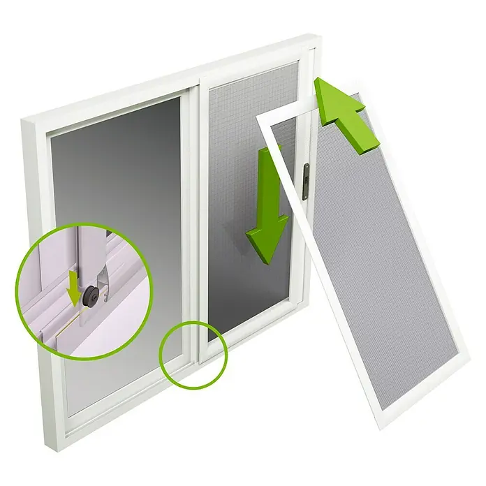 Mosquitera corredera Mosquipolen - An x Al: 70 x 130 cm, Color bastidor: Blanco