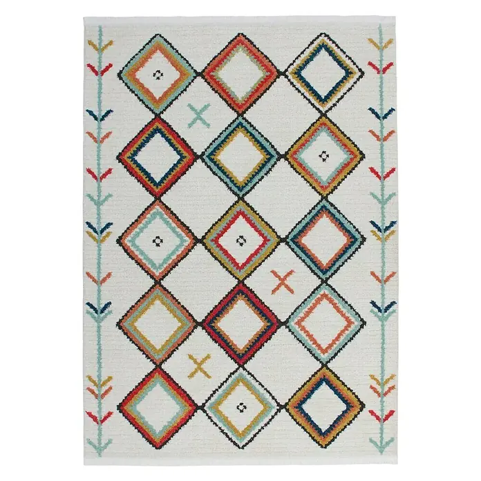 Kayoom Hochflorteppich Agadir - Bunt, 170 x 120 cm, 100% Polypropylen - Ansicht von oben