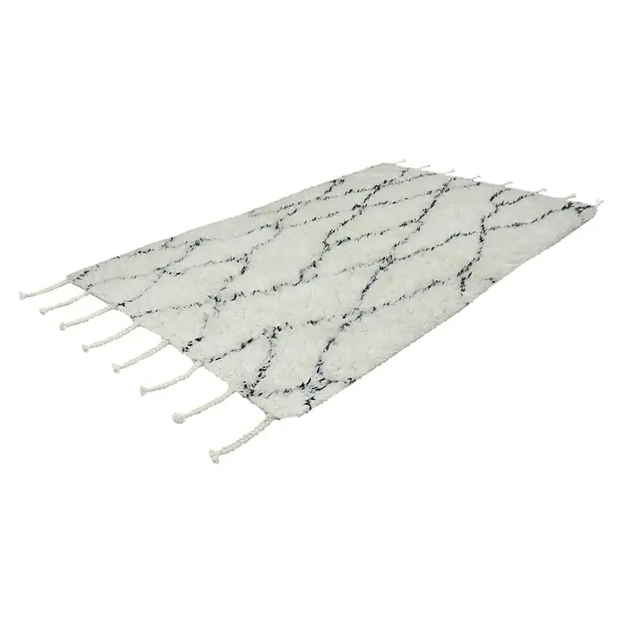 Kayoom Langflorteppich Casablanca 120 - Natur/Elfenbein, 230 x 160 cm - Linke Seitenansicht