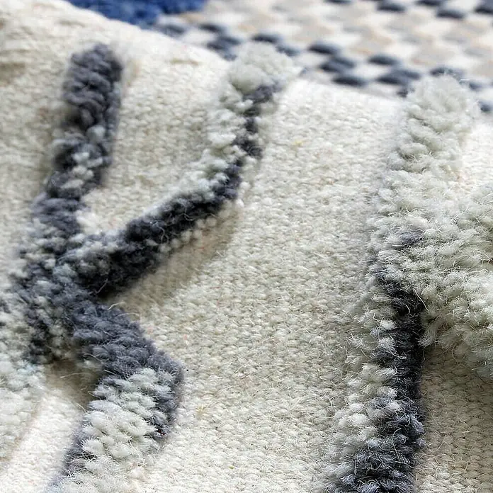 Kayoom Wollteppich Empire - Elfenbein, Multi, 170 x 120 cm, 80 % Neuseelandwolle, 20 % Baumwolle - Detailaufnahme