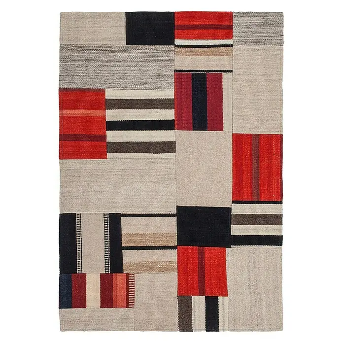 Kayoom Flachgewebeteppich Intenso 240 - Multi, 150 x 80 cm, 80 % Wolle, 20 % Baumwolle - Ansicht von oben