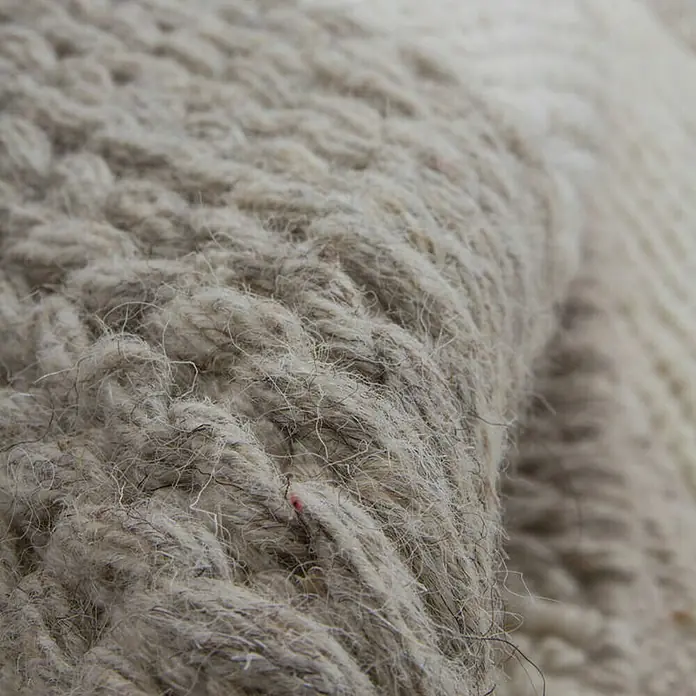 Kayoom Wollteppich Jodhpur 410 - Natur, 150 x 80 cm, 100 % Wolle - Detailaufnahme