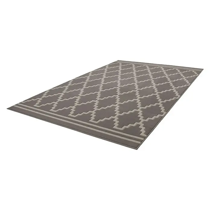 Kayoom Kurzflorteppich Lina 200 - Taupe/Elfenbein, 170 x 120 cm, 100 % Polypropylen - Stimmungsaufnahme