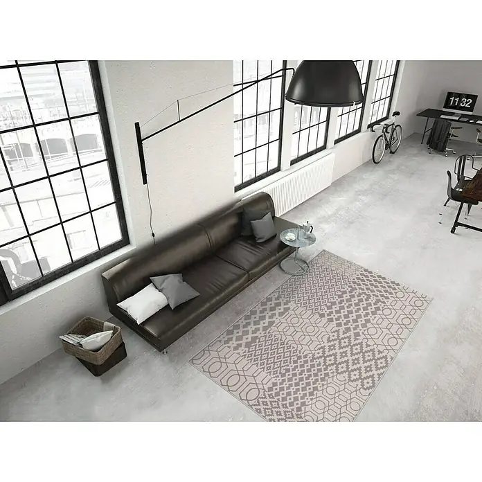 Kayoom Kurzflorteppich Lina 300 - Taupe, 230 x 160 cm, 100 % Polypropylen - Stimmungsaufnahme