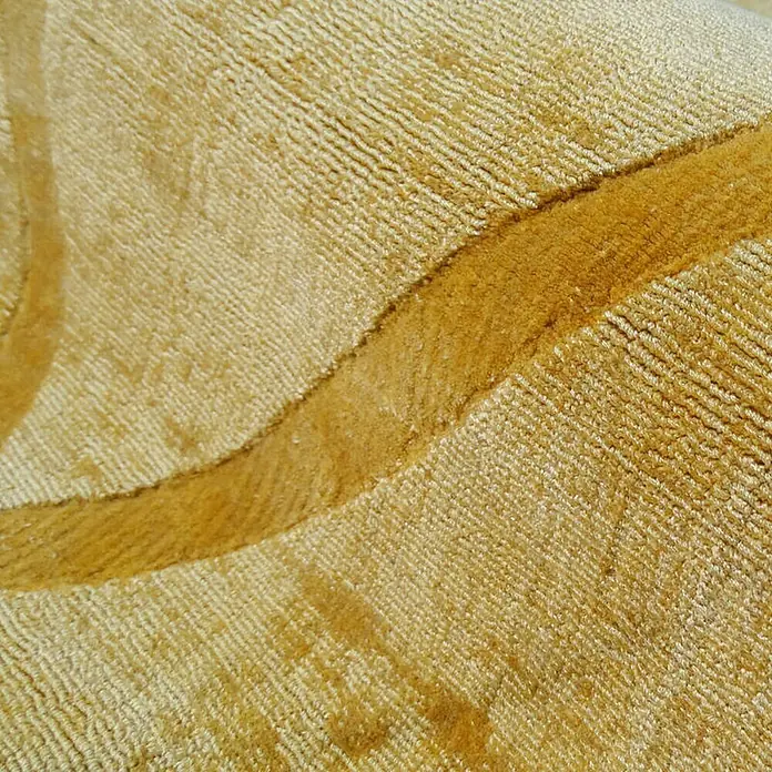 Kayoom Kurzflorteppich Luxury 210 - Gelb, 170 x 120 cm, 100 % Viskose - Detailaufnahme