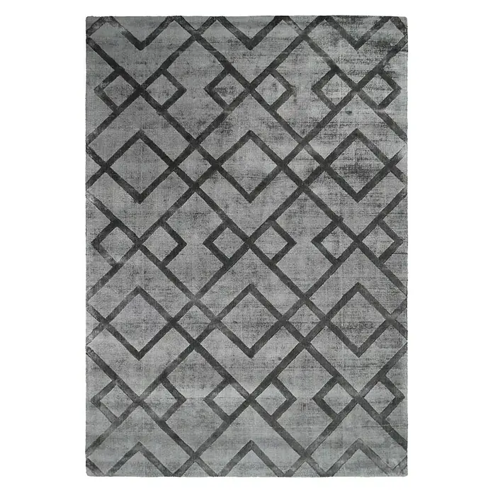 Kayoom Kurzflorteppich Luxury 310 - Grau, 150 x 80 cm, 100 % Viskose - Ansicht von oben