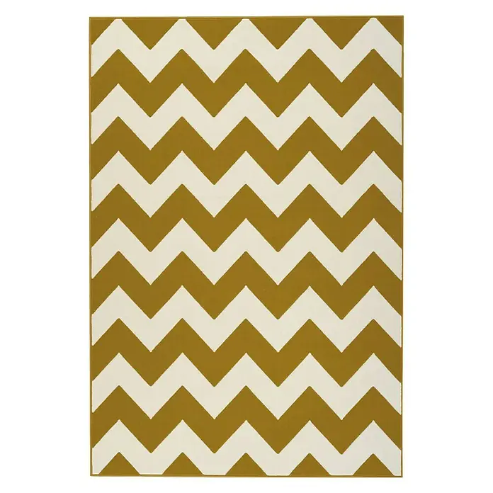 Kayoom Teppich mit Konturenschnitt Maroc - Elfenbein/Gold, 230 x 160 cm, 100 % Polypropylen - Ansicht von oben
