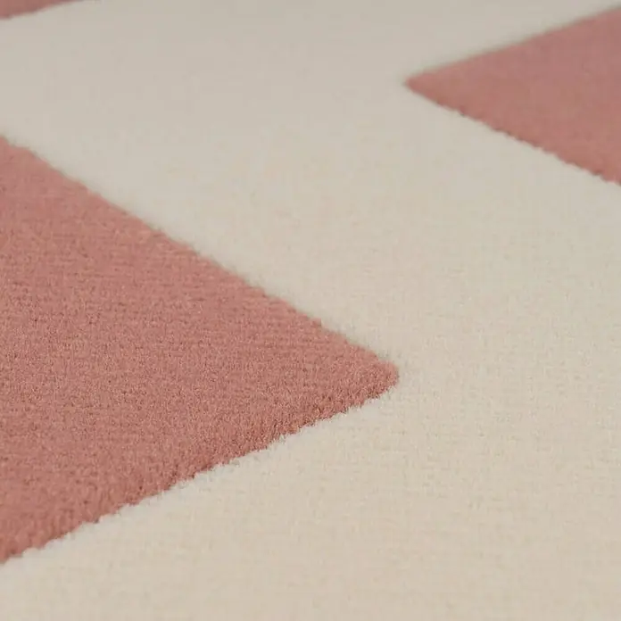 Kayoom Teppich mit Konturenschnitt Maroc - Elfenbein/Rosa, 230 x 160 cm, 100 % Polypropylen - Detailaufnahme