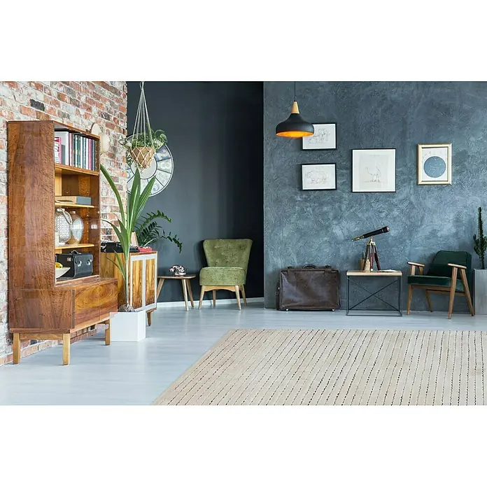 Kayoom Kurzflorteppich Prime - Beige, 150 x 80 cm, 70 % Viskose, 30 % Wolle - Stimmungsaufnahme