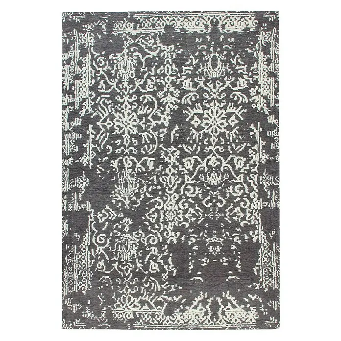 Kayoom Flachgewebeteppich River 130 - Anthrazit/Grau, 150 x 80 cm, 70 % Baumwolle, 30 % Polyester - Ansicht von oben
