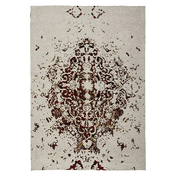Kayoom Flachgewebeteppich Sitar - Elfenbein/Orange, 170 x 120 cm, 100 % Polyester - Ansicht von oben