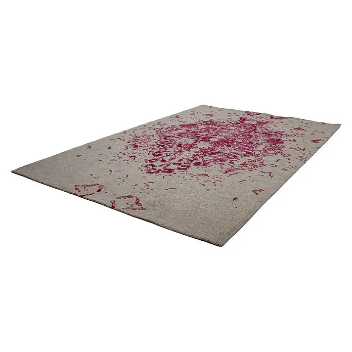Kayoom Flachgewebeteppich Sitar - Elfenbein/Pink, 150 x 80 cm, 100 % Polyester - Linke Seitenansicht